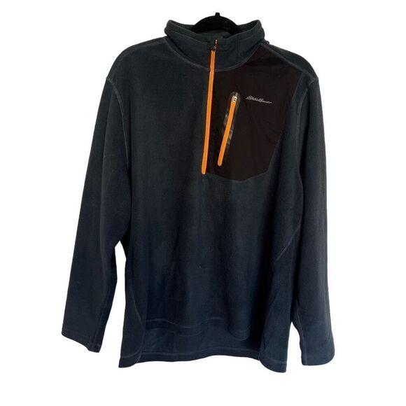 Eddie Bauer Men's Men's Cloud Layer Fleece 1/4-Zip Pullover Sweatshirt Storm XL - Picture 1 of 7